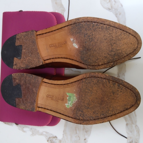 Cole Haan Derby Oxford Wingtip brown leather lace up shoes Mens 9 - Picture 8 of 11